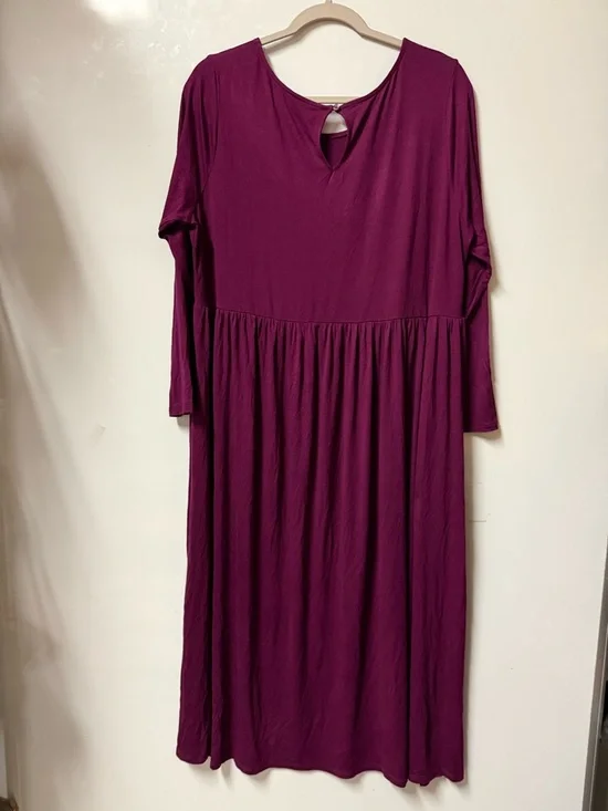 Terra & Sky Plum Scoop Neck Dress - Picture 3 of 8